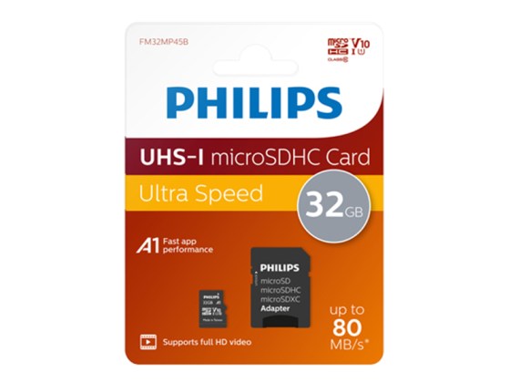 Philips micro SDHC CL10 32GB UHS-1 + adapter